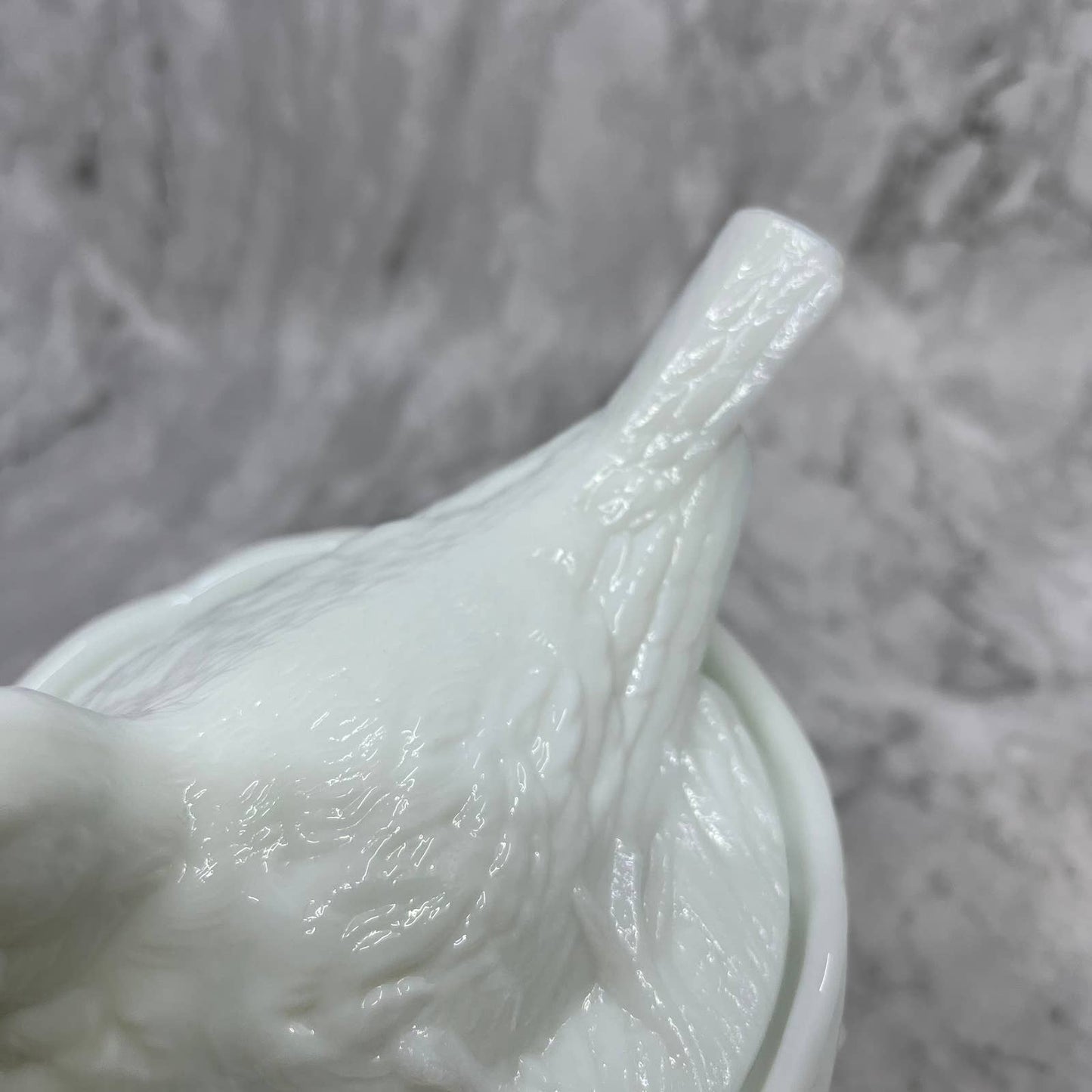 Vintage WESTMORELAND Milk Glass White Bird Robin on Nest Candy Dish 6X6 TJ2
