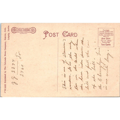 Cherrelyn Horse Car 1907 Denver Colorado Original Postcard TK1-28