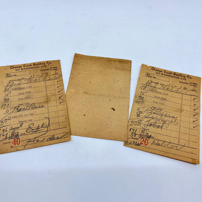 1936 Orange Crush Soda Bottling Co Receipt Ticket Lot of 3 SD6-1