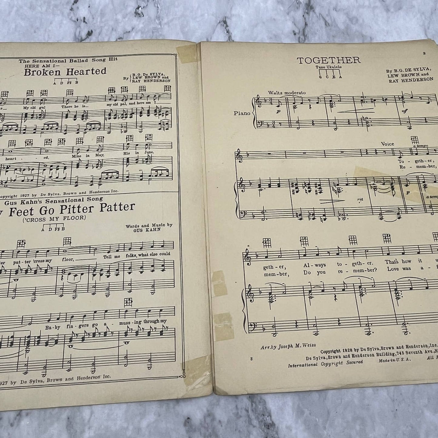 Together B.G. DeSylva Lew Brown Ray Henderson 1928 Sheet Music TK2-SM4