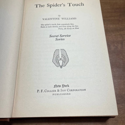 The Spider's Touch - Valentine Williams - Secret Service Series. 1936 Coller TH4