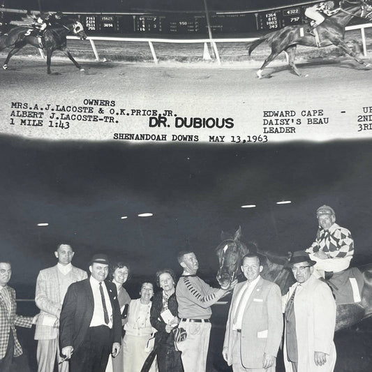 1963 Original Horse Race Winner Photo "Dr. Dubious" Shenandoah Downs AC5-2