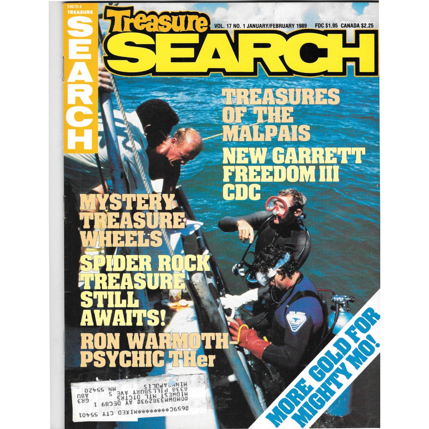 Treasure Search Magazine 1989 Jan/Feb Metal Detecting Gold Diamonds M2