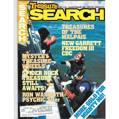 Treasure Search Magazine 1989 Jan/Feb Metal Detecting Gold Diamonds M2