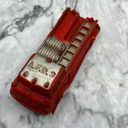Vintage Auburn Toy Co #614 Rubber Red Fire Engine Truck 4" TJ9