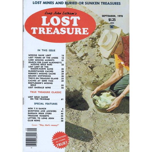 Long John Lathams Lost Treasure Magazine Lost Mines, Buried, Sunken Sep 1978 M1
