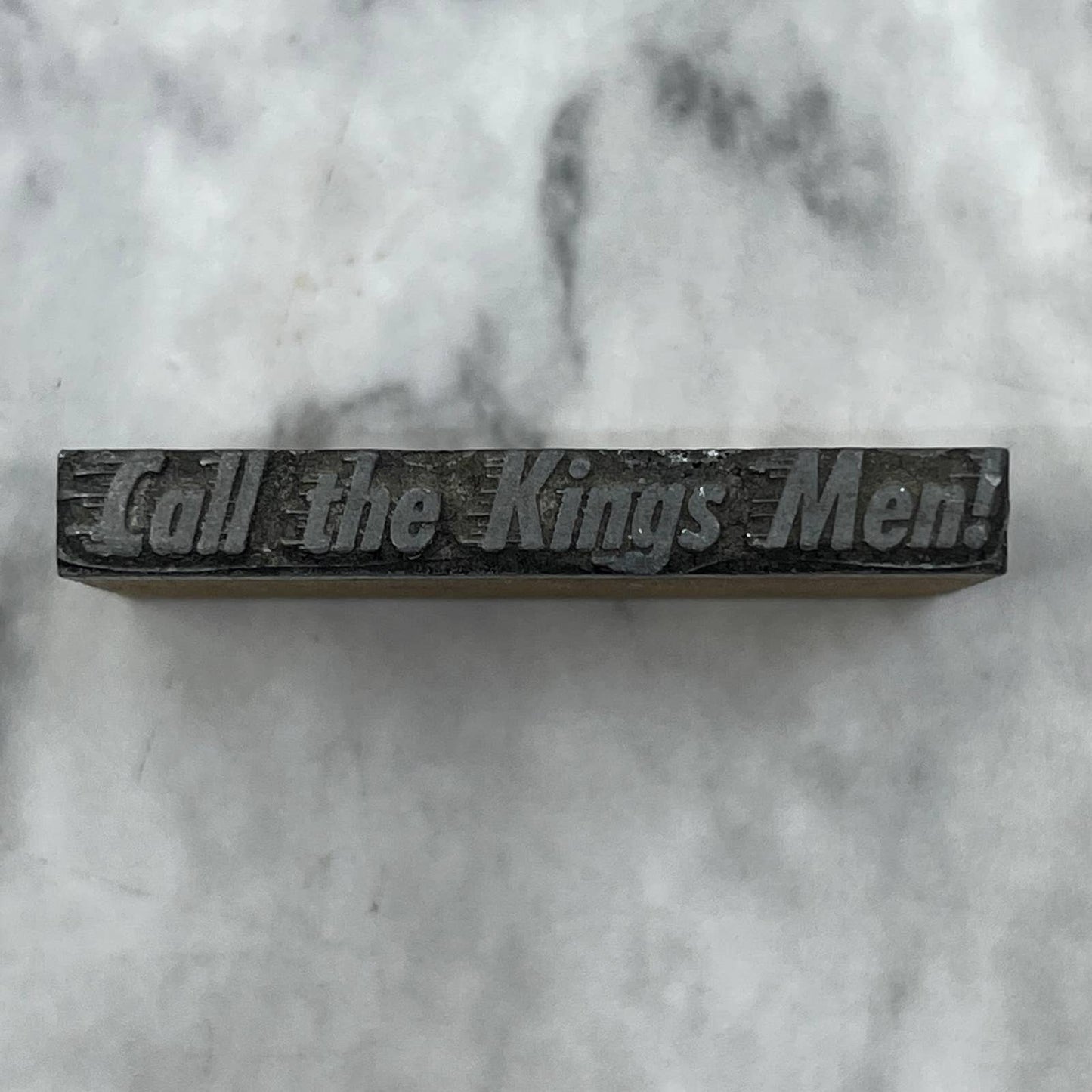 Vintage Printing Letterpress Printers Block Plate Call The Kings Men! TJ56