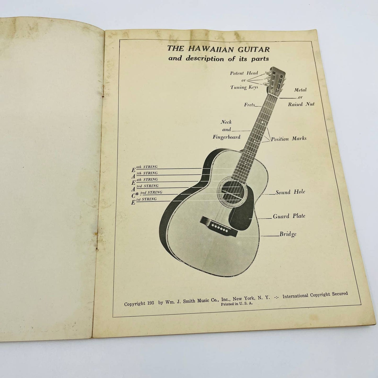 c1930 Smith’s New Rapid Instruction for Hawaiian Guitar Sheet Music Book M1