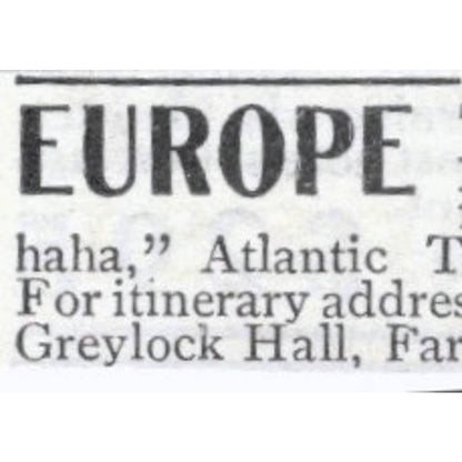 Europe Travel Tours H.M. Barbour Greylock Hall Rockaway NY - 1903 Ad TJ7-S9