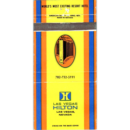Las Vegas Hilton Hotel Advertising Matchbook Cover MM9-7