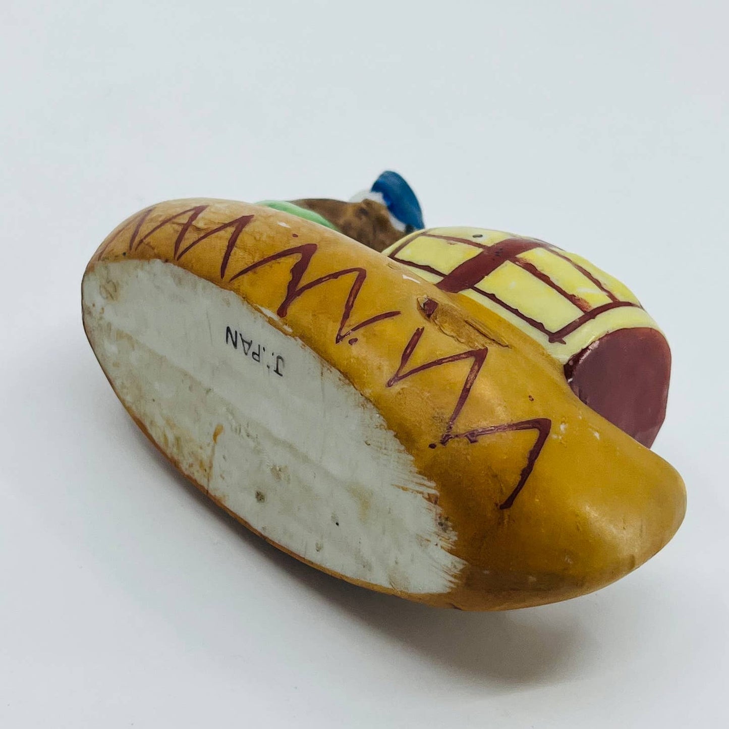Vintage Japan Hand Painted Native American Chief Canoe Candle Holder 4” TB5