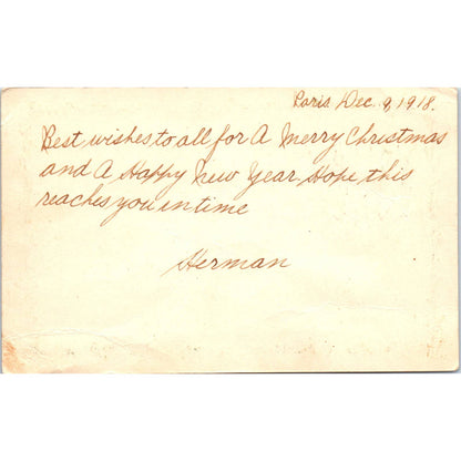 WWI A Christmas Thought From France 1918 - Original Postcard TJ7-RP1