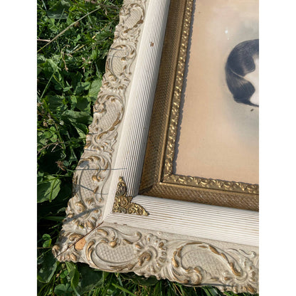 Antique c. 1890 WI Portrait of Man with Mustache in Ornate Frame