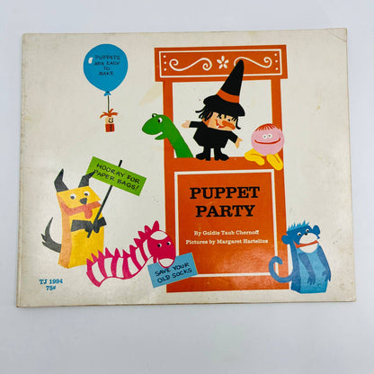 Vintage Puppet Party Children's Book Scholastic 1971 Goldie Taub Chernoff BA4