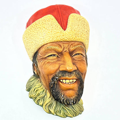 Vintage 1966 Bossons Hand Painted Chalkware "HIMALAYAN" Head Made in England TC8