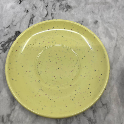 MCM Imperial Ware Speckled Confetti Yellow Cup & Saucer Melmac Malamine TA3-2