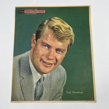 1962 TROY DONAHUE Sunday New York News Coloroto Magazine Cover Only FL4