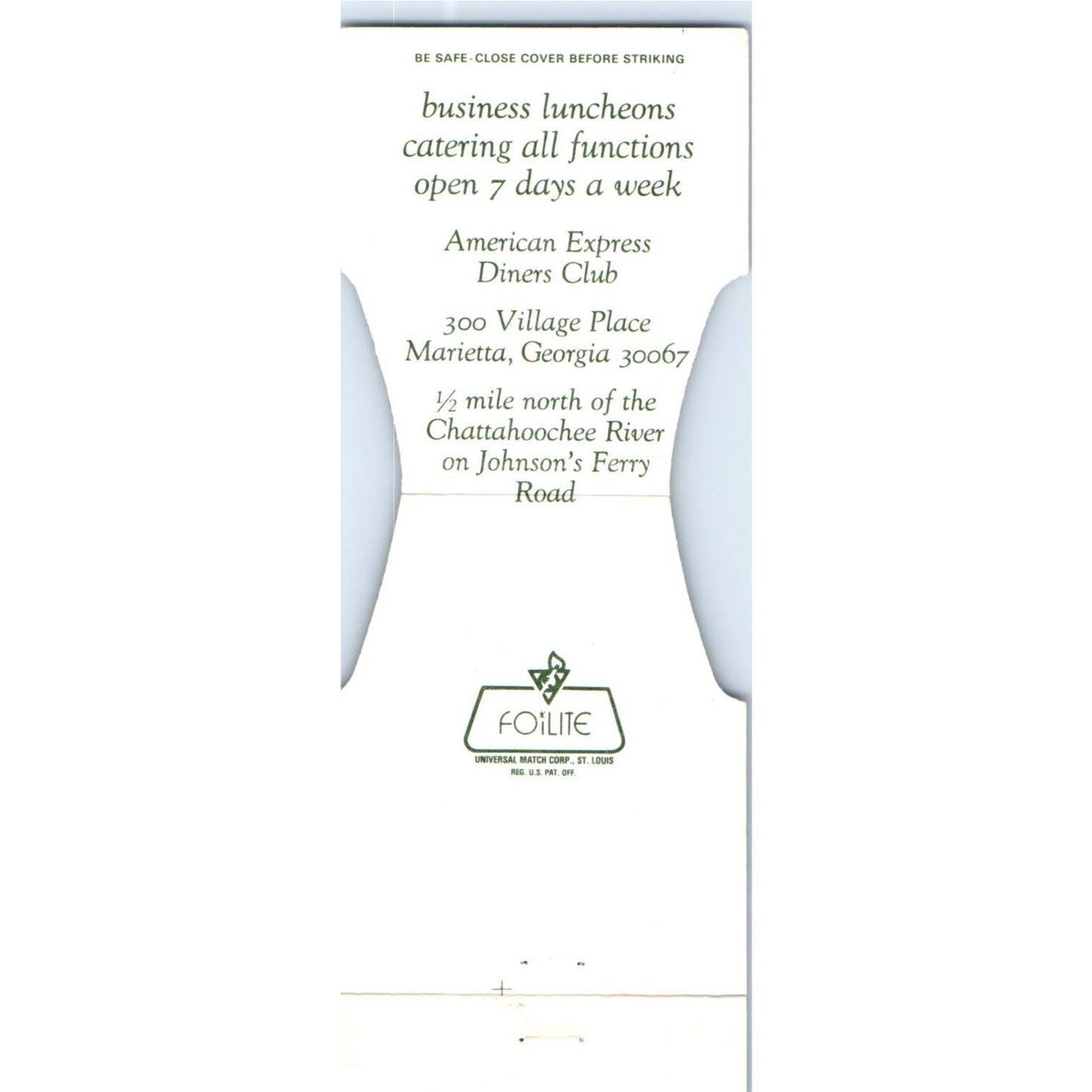 The Steeplehouse Restaurant Marietta Die Cut Advertising Matchbook Cover MM9-10