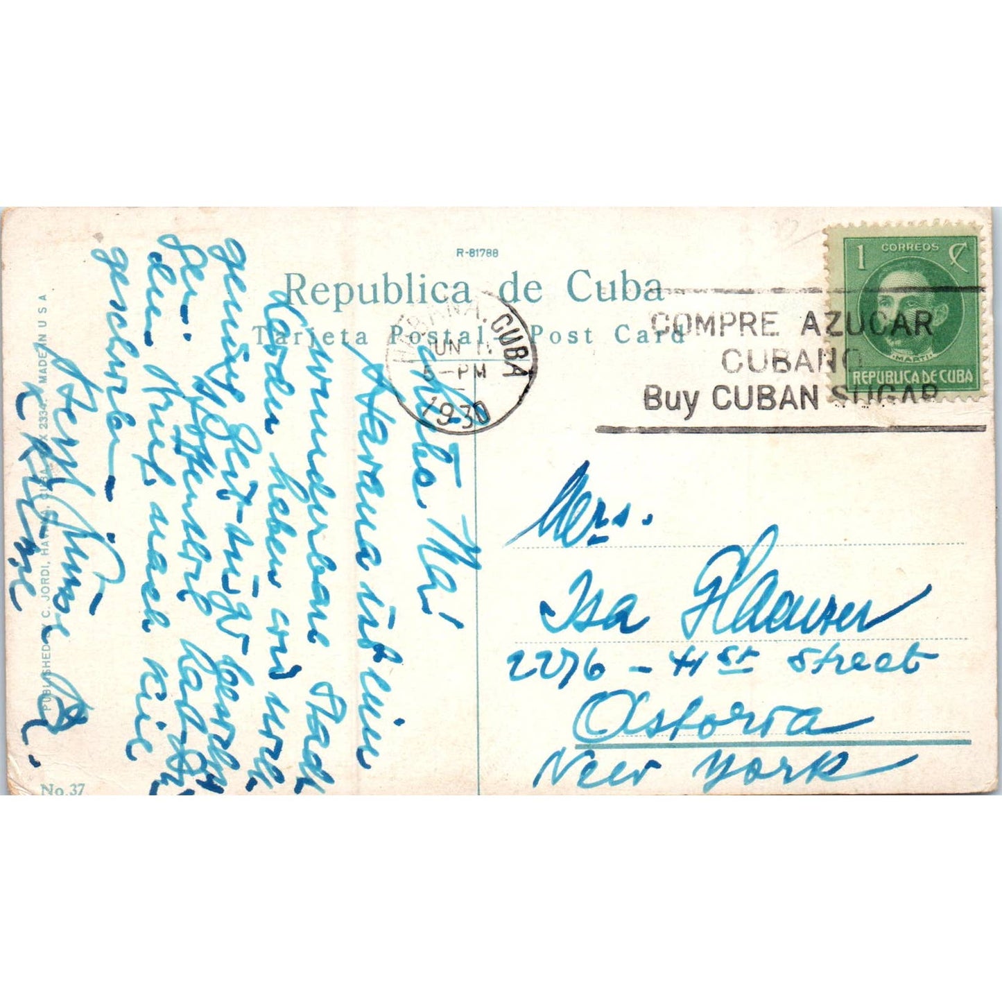 Charles III Promenade 1930 Havana Cuba Original Postcard TK1-P16