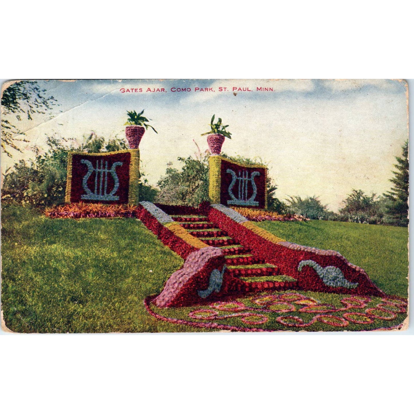 Gate Ajar Como Park St. Paul Minnesota c1910 Original Postcard TK1-P20