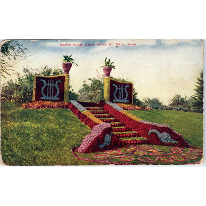 Gate Ajar Como Park St. Paul Minnesota c1910 Original Postcard P1-15