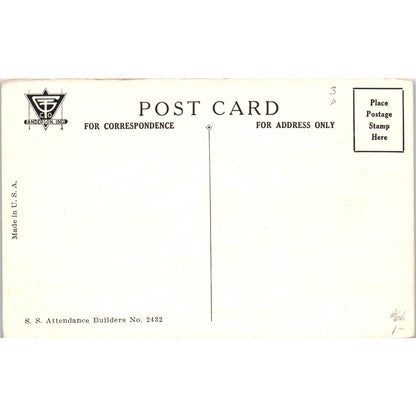 Sunday School Rally Day Mark 10:14 - Original Postcard TJ9-P1