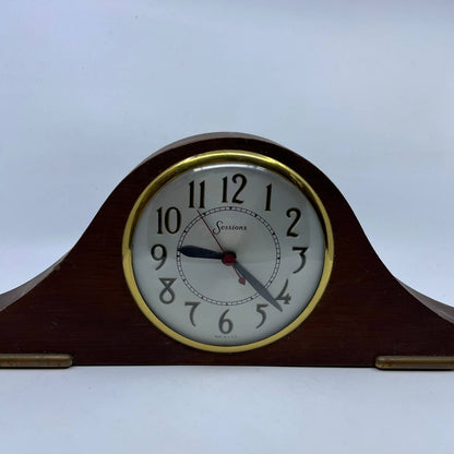 1930s Sessions Mahogany Wood Mantle Clock Model 2W Electric As-Is TH4-2