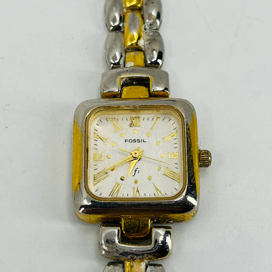 Vintage Gold & Silver Tone Fossil Watch Metal Bracelet Clasp Band SA9