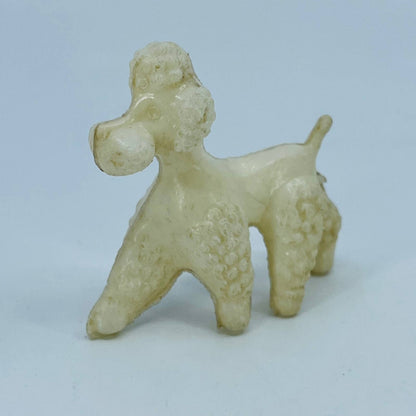 Vintage Celluloid Poodle Dog Figurine 3” SC4