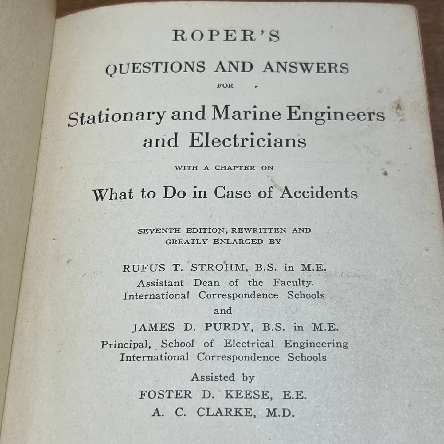 1925 Roper’s Questions & Answers for Engineers & Electricians Reference Book TH4