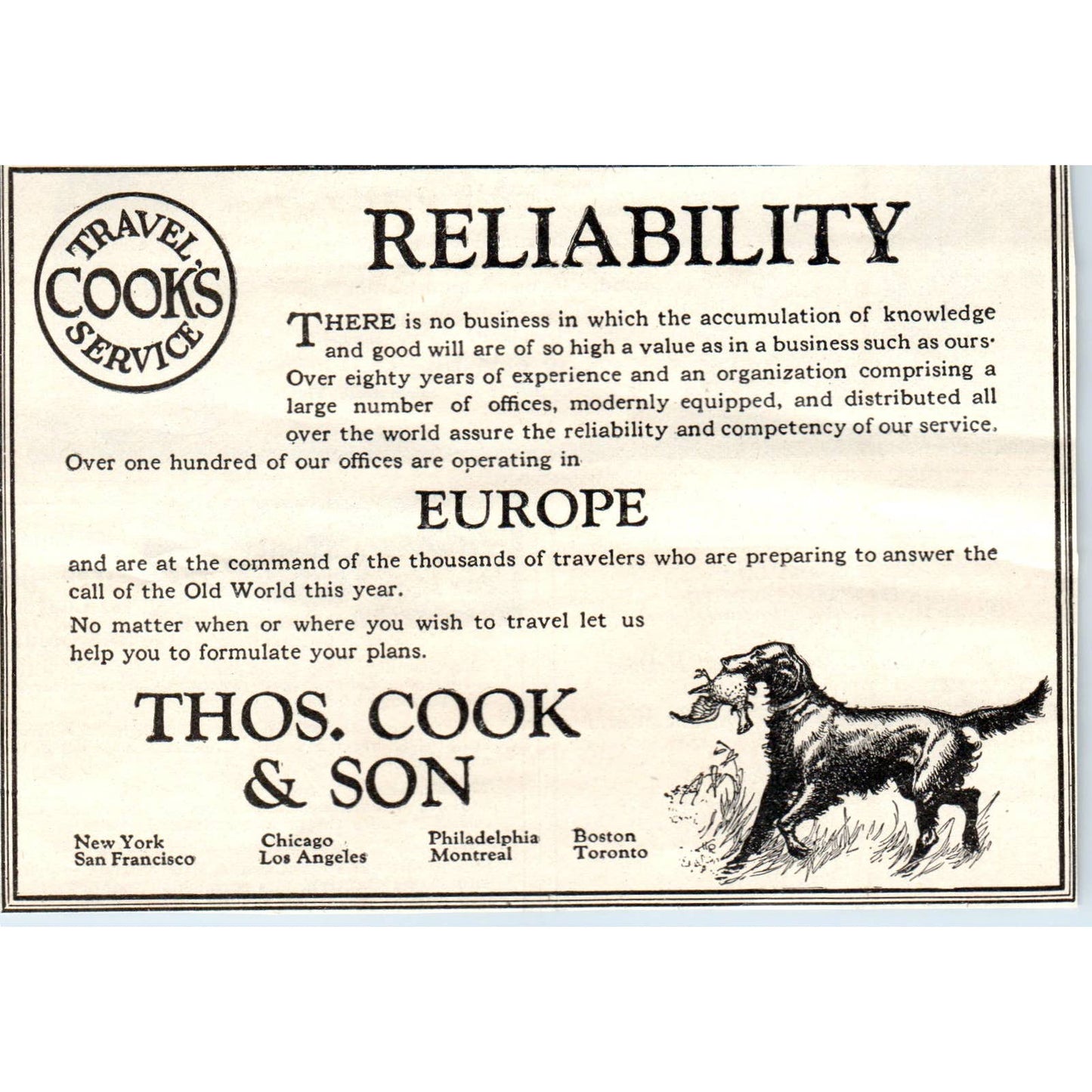 c1920 Harper's Magazine Ad - Cooks Travel Service Thomas Cook & Son EA3-4