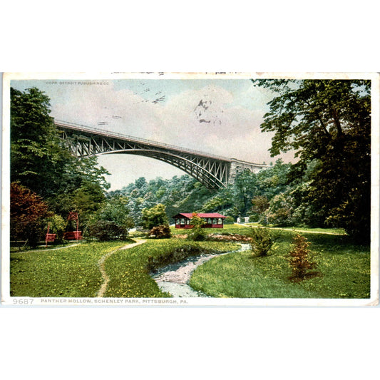 1911 Postcard Panther Hollow Schenley Park Pittsburgh PA TD8-P2