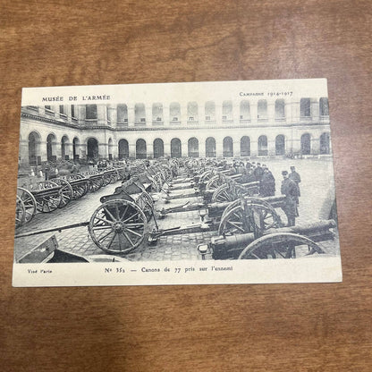 Antique 1917 RPPC Postcard WWI French Red Cross Cannons in Paris PA1