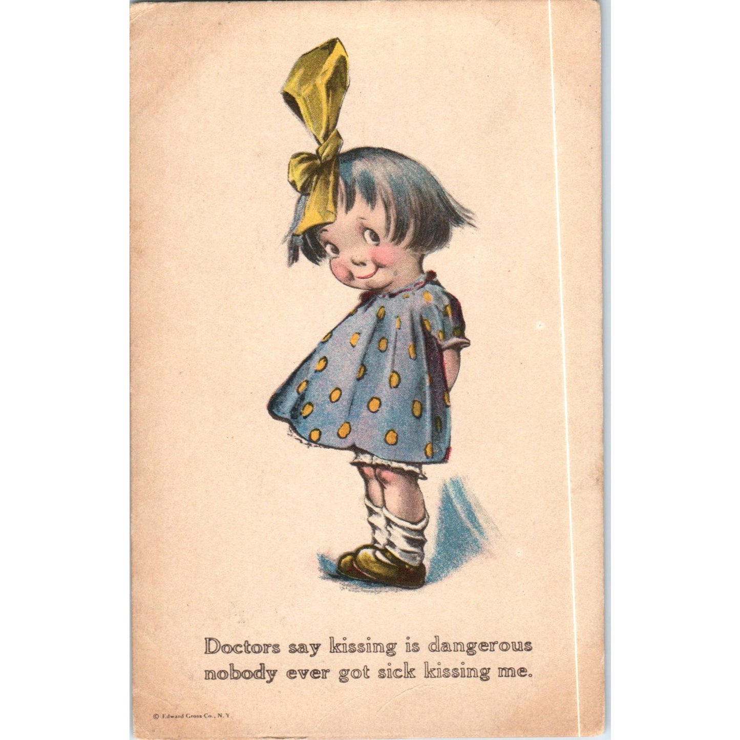 Little Girl "Nobody Got Sick Kissing Me" Charles Twelvetrees Postcard P2-4