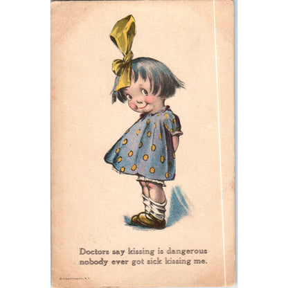 Little Girl "Nobody Got Sick Kissing Me" Charles Twelvetrees Postcard P2-4