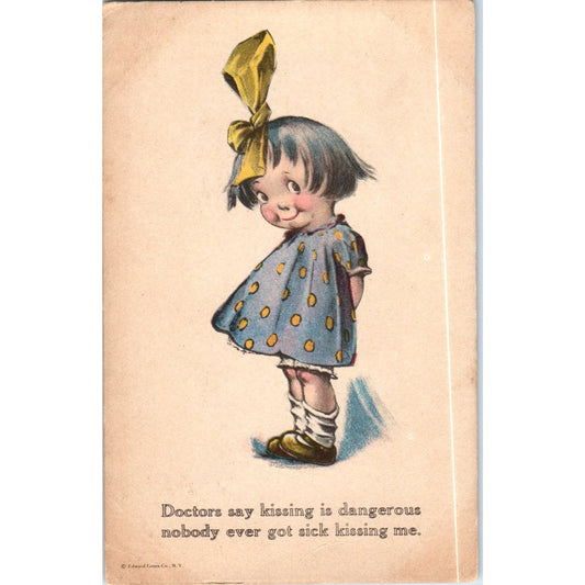 Little Girl "Nobody Got Sick Kissing Me" Charles Twelvetrees Postcard P2-4