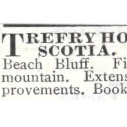 Trefry House Digby Nova Scotia J.A. Trefry - 1903 Original Ad TJ8-7-7