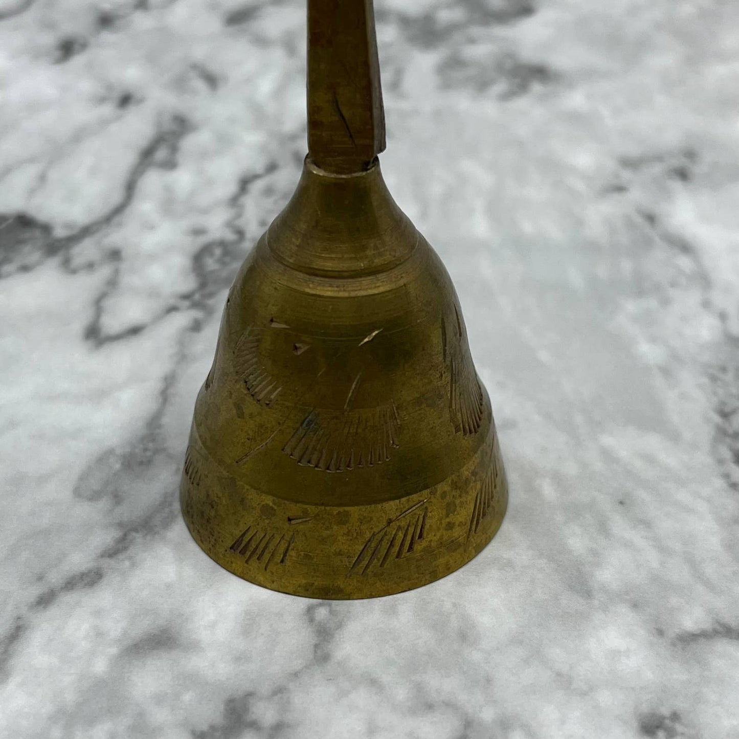 Vtg Etched Long Handle Bottle Opener Brass Bell of Sarna 5" India SA2