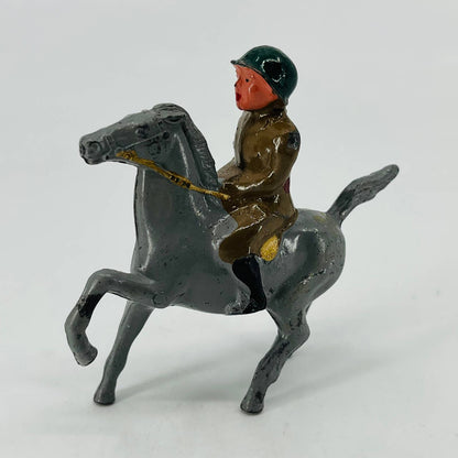 Antique WWI US Mounted Soldier Horseback Lead Toy SB5
