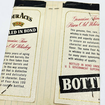 Four Aces Bourbon Whiskey Label Set of 4 Four Aces Distilling Co Bardstown KY