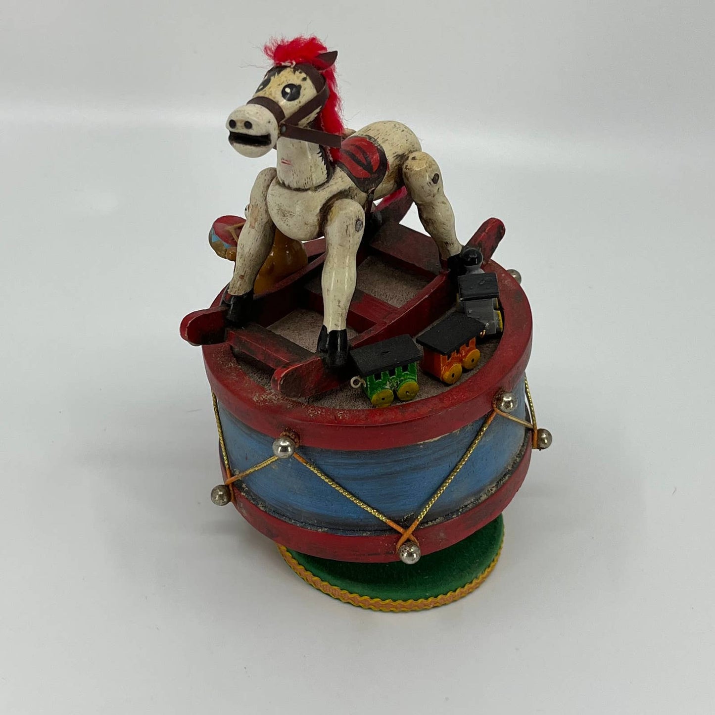 1979 Enesco Music Box Toyland Song Rocking Horse Teddy Bear Drum Train W BOX TB4