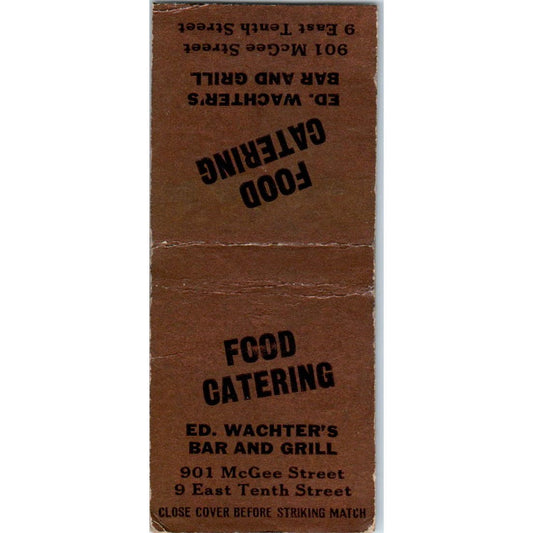Ed Wachter's Bar and Grill Catering Advertising Matchbook Cover SA9-M1