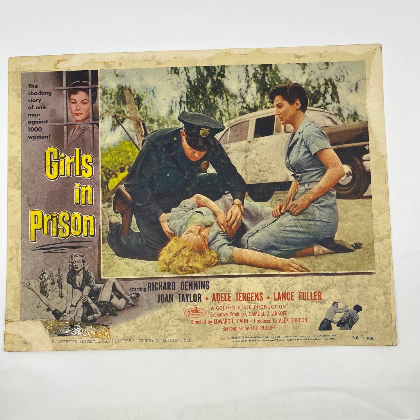 1956 Girls in Prison Richard Denning Joan Taylor Lobby Card FL4