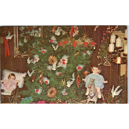 Christmas Tree and Dolls - The Christmas Dove Rockport MA Original Postcard PB7