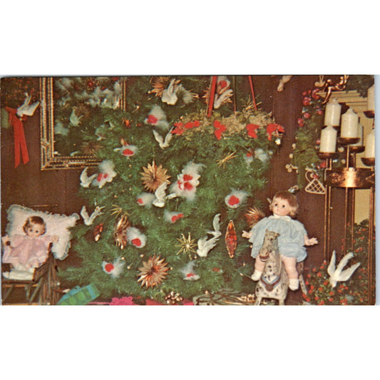 Christmas Tree and Dolls - The Christmas Dove Rockport MA Original Postcard PB7