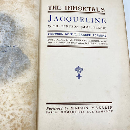 1905 The Immortals: Jacqueline - Masterpieces of Fiction Th. Benzton TF4