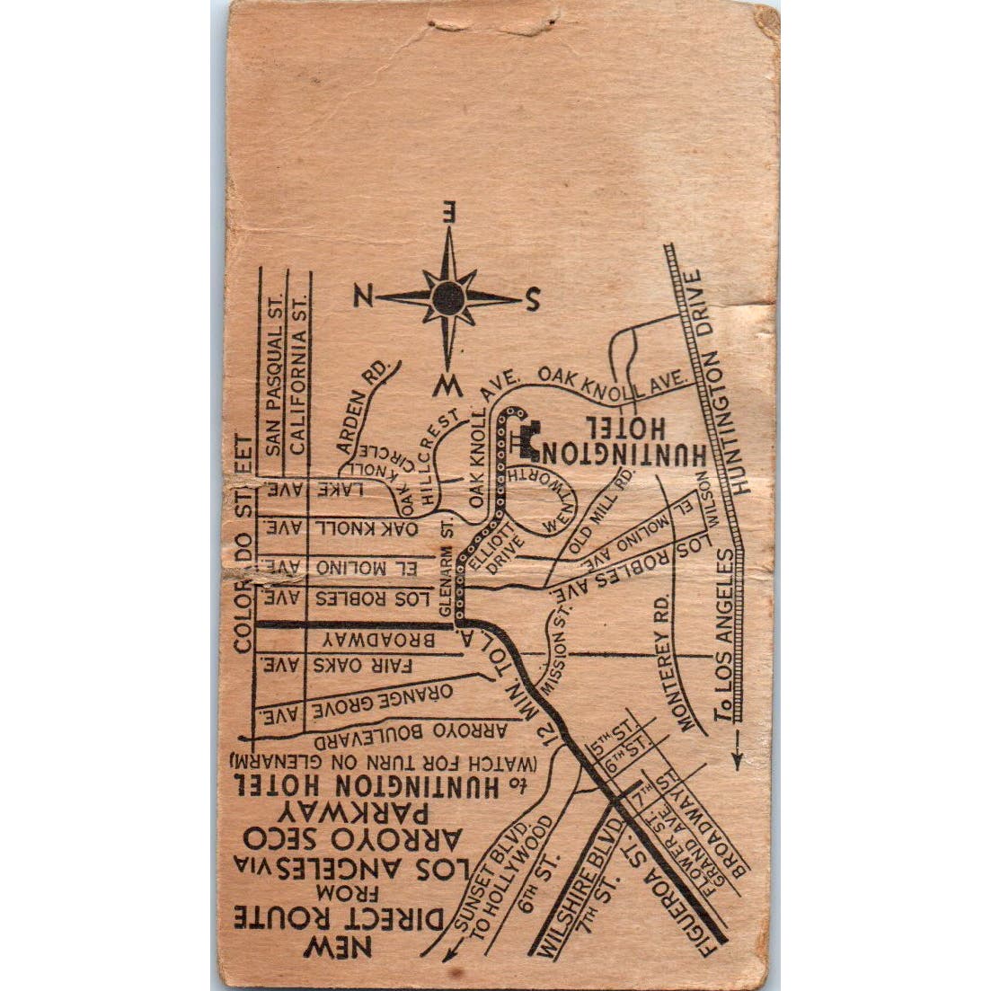 The Huntington Pasadena California Advertising Matchbook Cover SA9-M2