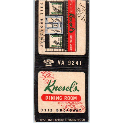 Knesel's Dining Room Kansas City MO Advertising Matchbook Cover SA9-M5