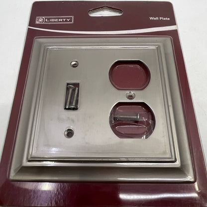 Brushed Satin Nickel Switch and Outlet Cover Wall Plate TI4