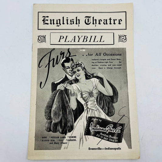 1941 English Theatre Playbill VELOZ & YOLANDA Evansville Indianapolis C2